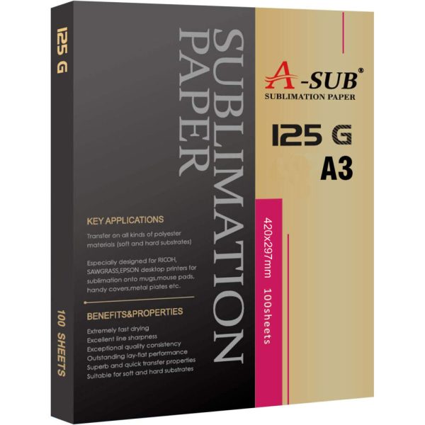 A SUB 125g premium sublimation paper 100db A3