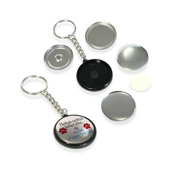 Keychain for 32mm magnet badge black