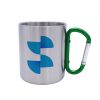 Sublimation metal mug with green carabiner