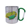 Sublimation metal mug with green carabiner