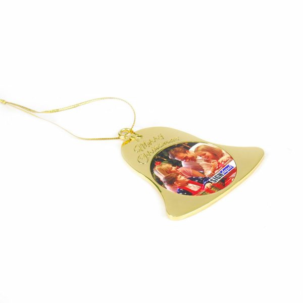 Sublimation Christmas tree decoration bell gold