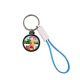 Sublimation keychain with USB C cable and bottle opener blue PVC