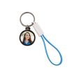 Sublimation keychain with USB C cable and bottle opener blue PVC