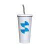 Sublimation stainless steel straw cup 450ml rainbow sparkle