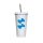 Sublimation stainless steel straw cup 450ml rainbow sparkle