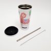Sublimation stainless steel straw cup 450ml rainbow sparkle