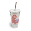 Sublimation stainless steel straw cup 450ml rainbow sparkle