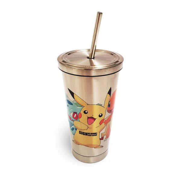 Sublimation stainless steel straw cup 450ml silver