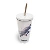 Sublimation stainless steel straw cup 450ml white glossy