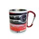 Sublimation white carabiner metal mug with red handle