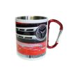 Sublimation white carabiner metal mug with red handle