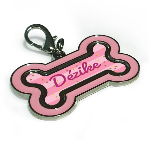 Sublimation colourful dog tag pink