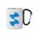 Sublimation white carabiner metal mug with black handle