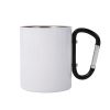 Sublimation white carabiner metal mug with black handle