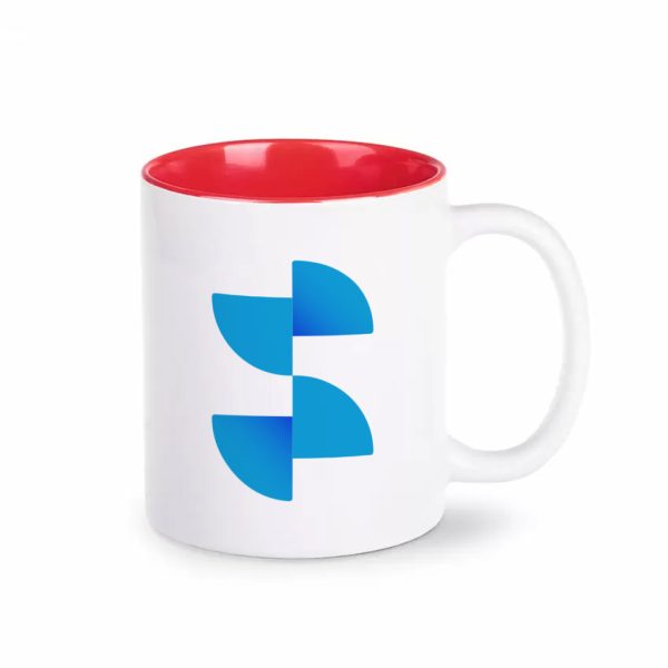 Sublimation mug with colored inner red