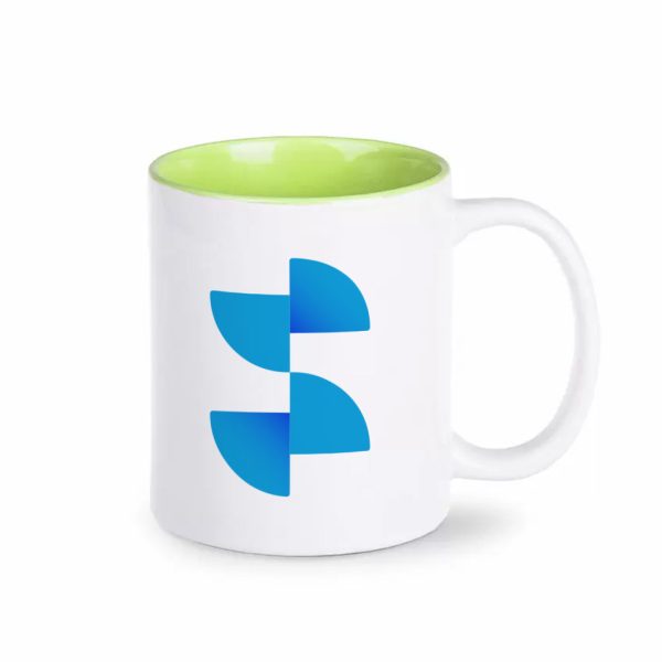 Sublimation mug with colored inner green