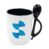 Sublimation color mug with spoon ORCA Black