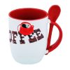 Sublimation color mug with spoon ORCA Red