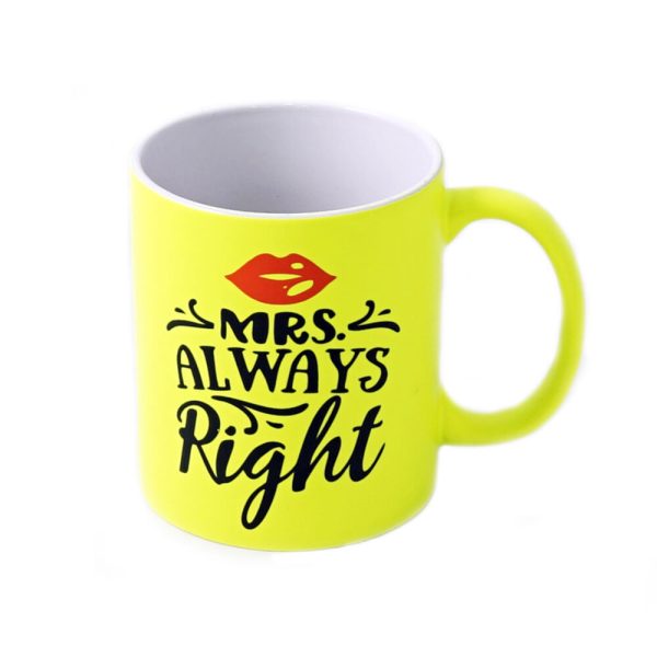 Sublimation neon mug with lacquer coating yellow