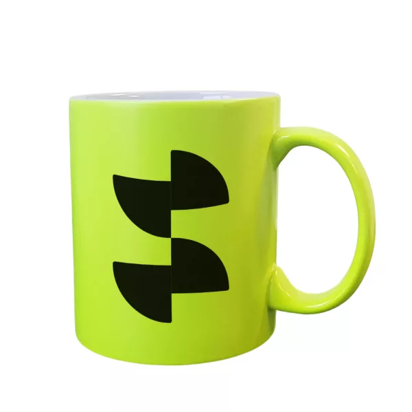 Sublimation neon mug with lacquer coating yellow