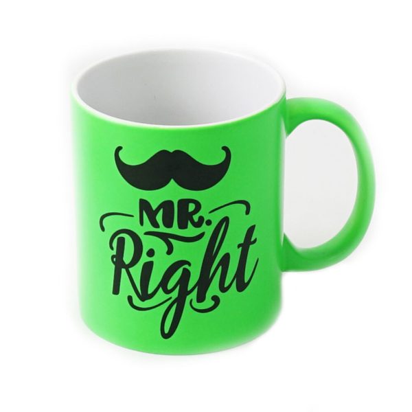 Sublimation neon mug with lacquer coating green