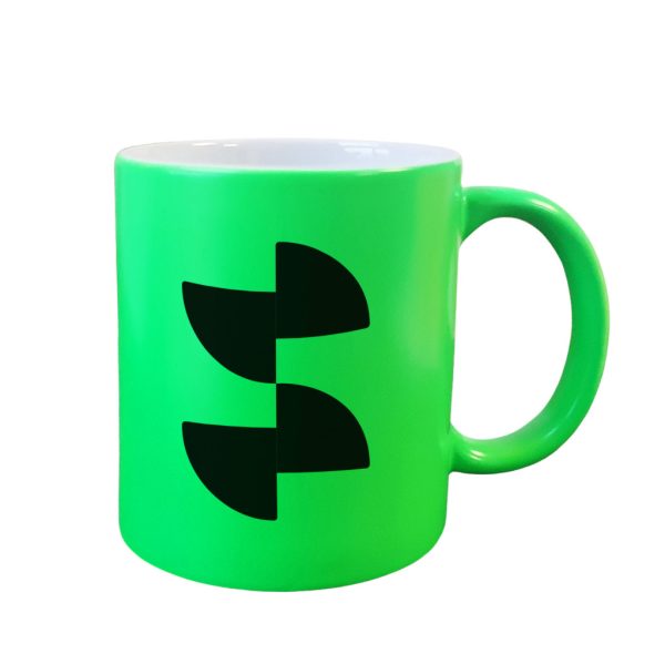 Sublimation neon mug with lacquer coating green