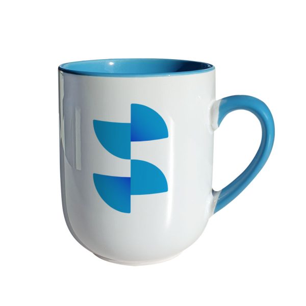 Sublimation cup with colorful inside light blue