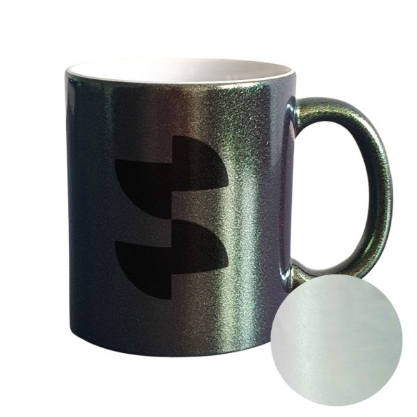 Sublimation sparkling colour changing mug 3dl green