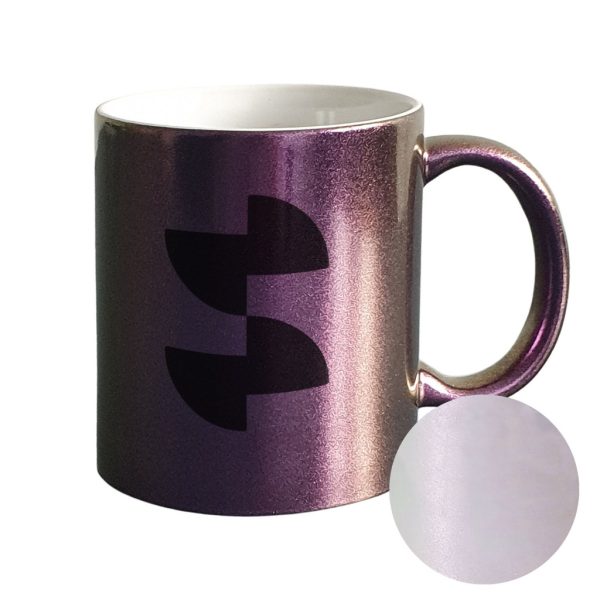 Sublimation sparkling colour changing mug 3dl purple