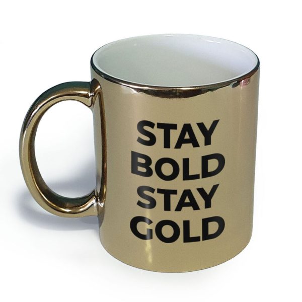 Sublimation metallic ceramic mug 3dl gold