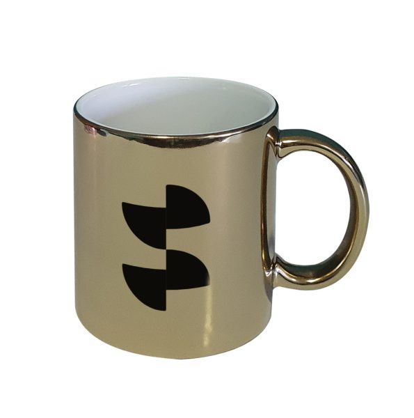 Sublimation metallic ceramic mug 3dl gold