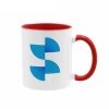 Sublimation mug with colored inner and handle - red