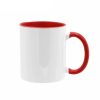 Sublimation mug with colored inner and handle - red