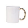 Sublimation white mug with golden handle