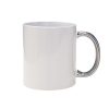 Sublimation white mug with silver handle