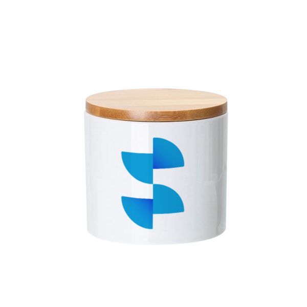 Sublimation ceramic storage jar with bamboo lid 16oz