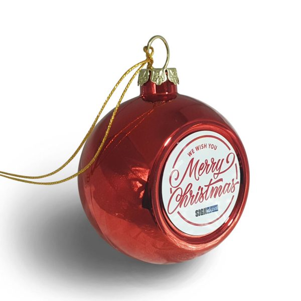 Sublimacijska krogla za božično dekoracijo, 8 cm - rdeča