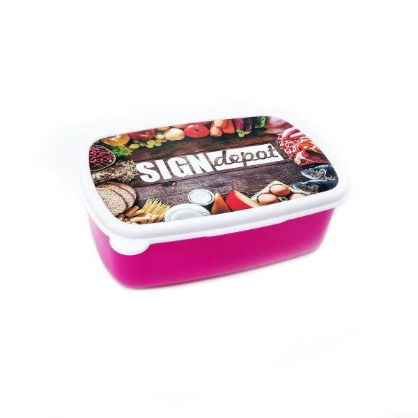 Kids plastic lunchbox pink