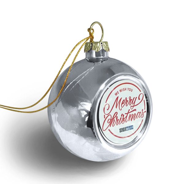 Szublimációs karácsonyfadísz gömb, 6cm – ezüst
