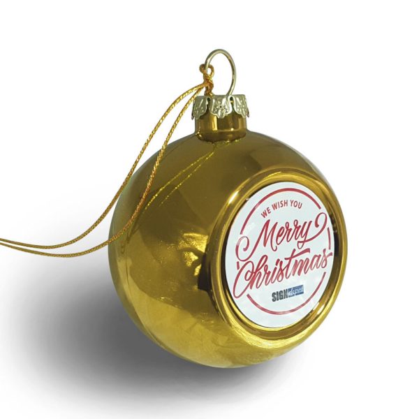 Sublimacijski okrasek za božično drevo, krogla, 6 cm - zlata