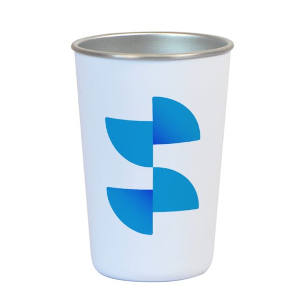Sublimation cup with plastic wrap - White