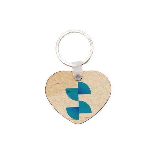 Szublimációs fa szív kulcstartó