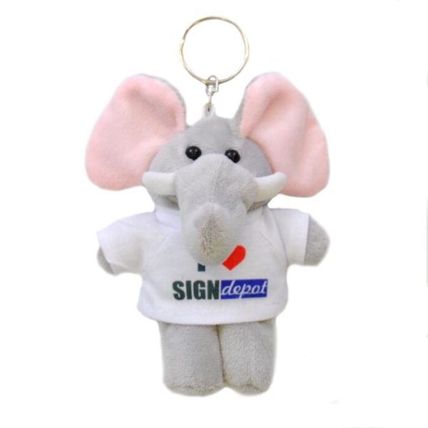 Sublimation plush elephant keychain