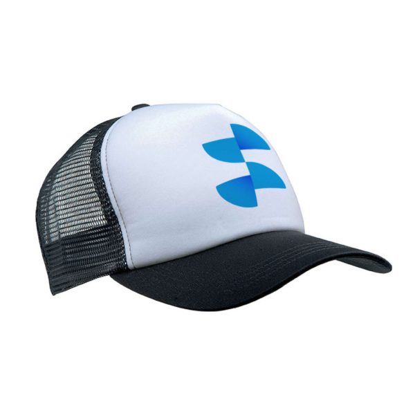 Szublimációs Trucker baseball sapka - fehér / fekete