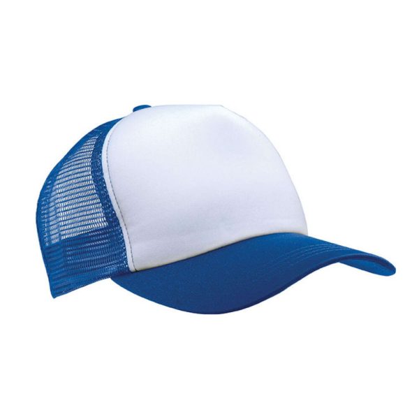 Sublimation Trucker baseball cap White Royal Blue