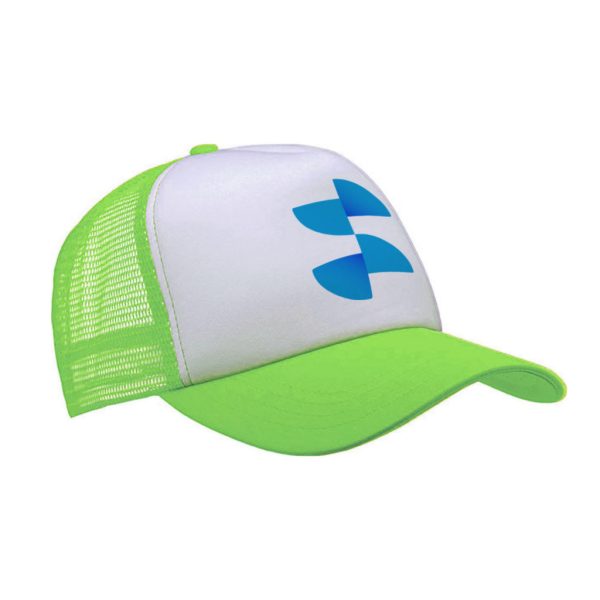 Sublimacijska Trucker bejzbolska kapa- bela / neonsko zelena