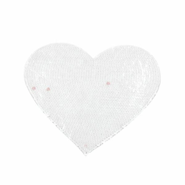 Sublimation iron on stroking sequin shape heart white