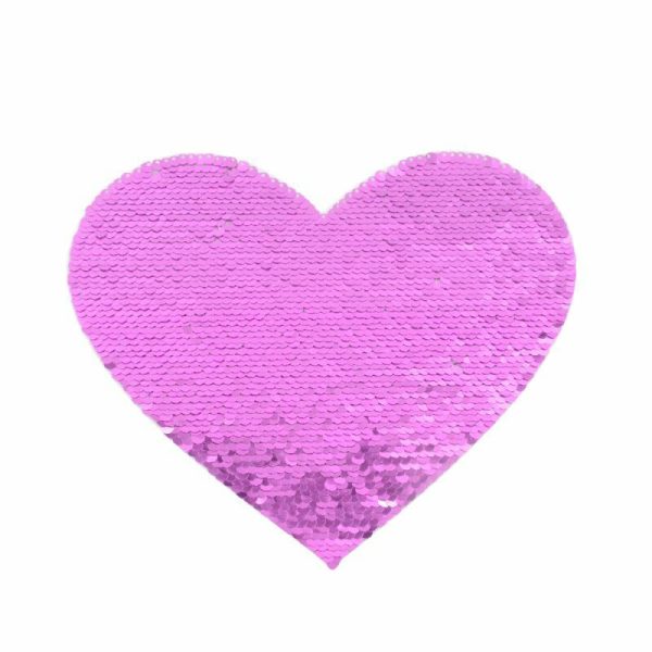 Sublimation iron on stroking sequin shape heart purple