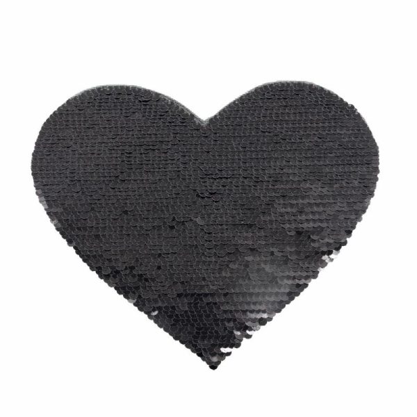 Sublimation iron on stroking sequin shape heart black