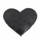 Szublimációs felvasalható simogatós flitteres forma - szív - Fekete
